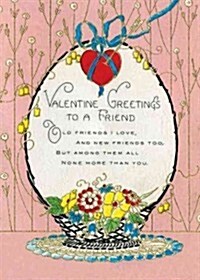 Basket of Flowers Valentines Day Greeting Card [With Envelope] (Loose Leaf)