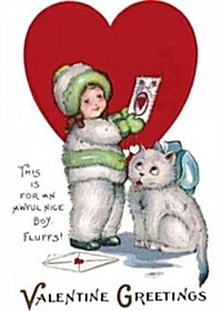 Girl in Snowsuit and Kitty Valentines Day Card [With Envelope] (Loose Leaf)
