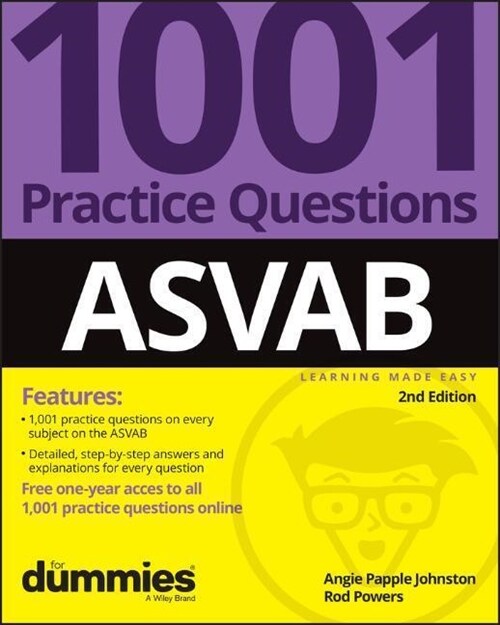 Asvab: 1001 Practice Questions for Dummies (+ Online Practice) (Paperback, 2)