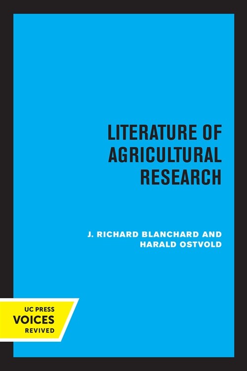Literature of Agricultural Research (Paperback, 1st)