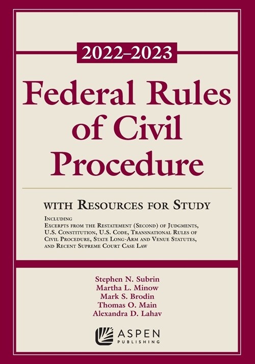 Federal Rules of Civil Procedure: With Resources for Study (Paperback)