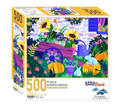 Brain Tree - Back Yard 500 Piece Puzzles for Adults: With Droplet Technology for Anti Glare & Soft Touch (Other)