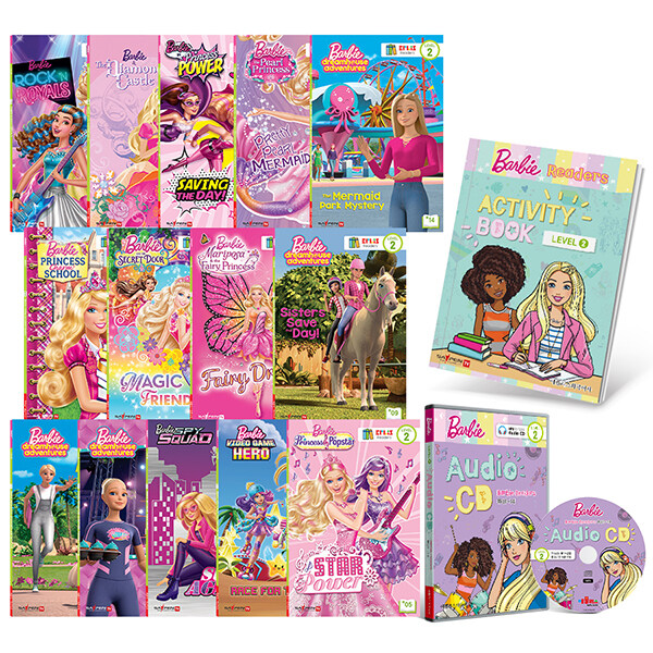 [세이펜BOOK] Barbie 바비 리더스북 레벨 2 14종 세트 (리더스북 14권 + MP3 오디오CD 1장 + 액티비티북 1권)