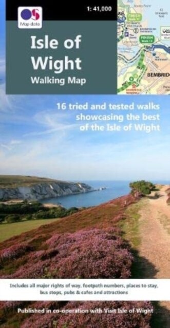 Isle of Wight Walking Map : 16 tried & tested walks showcasing the best of the Isle of Wight (Sheet Map, folded, 2 ed)