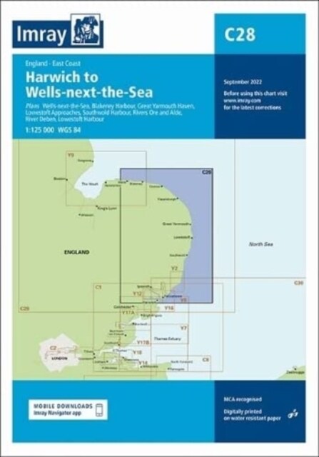 Imray Chart C28 : Harwich to Wells-next-the-sea (Sheet Map, folded, New ed)