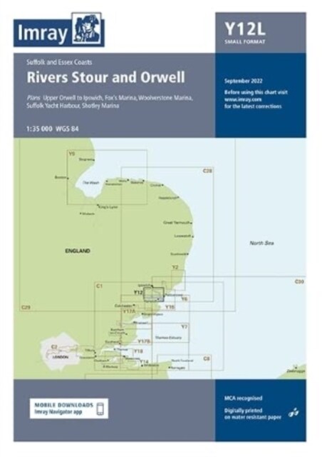Imray Chart Y12 Laminated : Rivers Stour and Orwell (Sheet Map, flat, New ed)