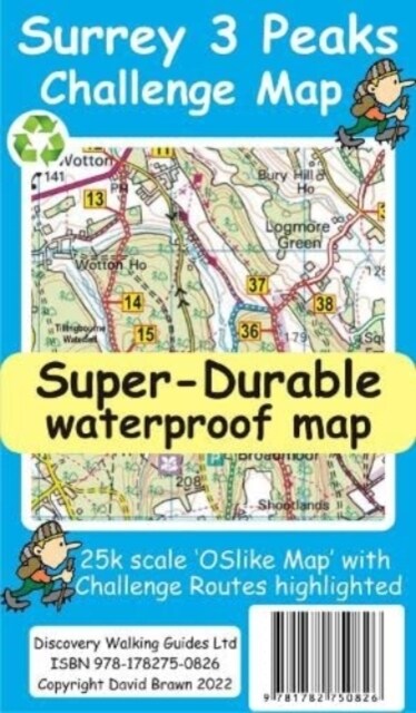 Surrey 3 Peaks Challenge Map and Guide (Sheet Map)