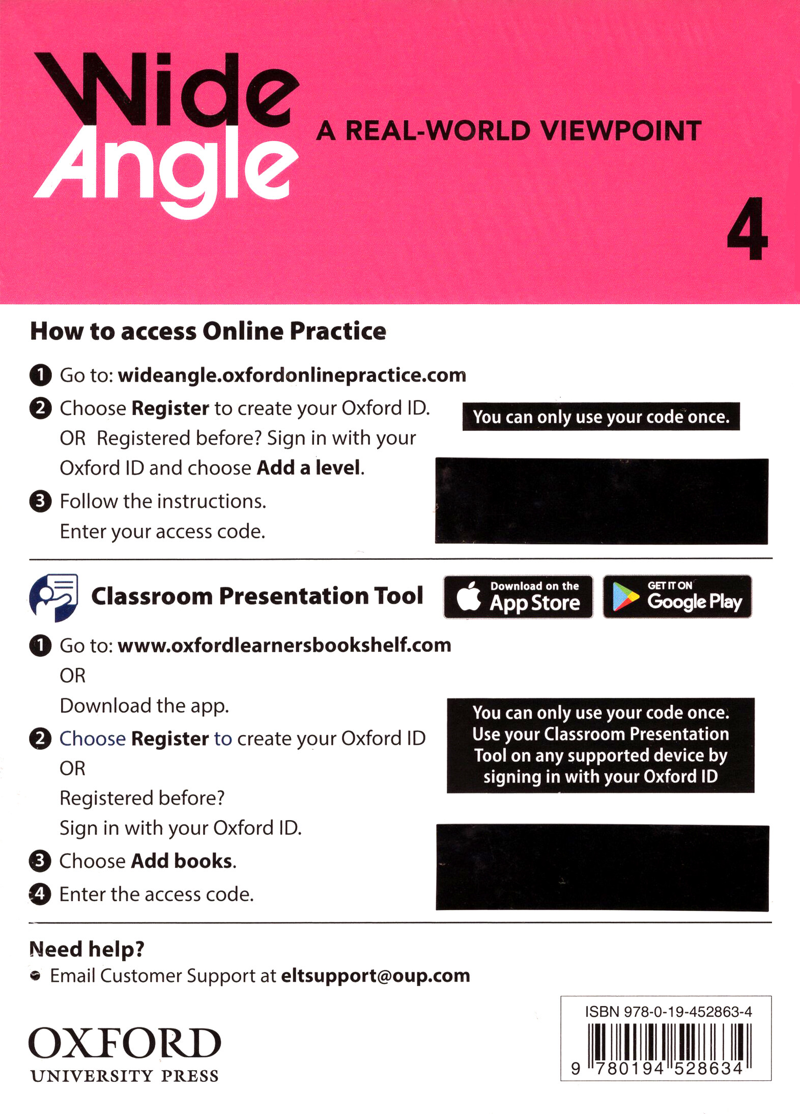 Wide Angle 4 : Teachers Resource Center Access Card