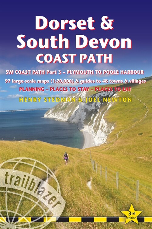 Dorset and South Devon Coast Path - guide and maps to 48 towns and villages with large-scale walking maps (1:20 000) : Plymouth to Poole Harbour - Pla (Paperback, 3 New edition)