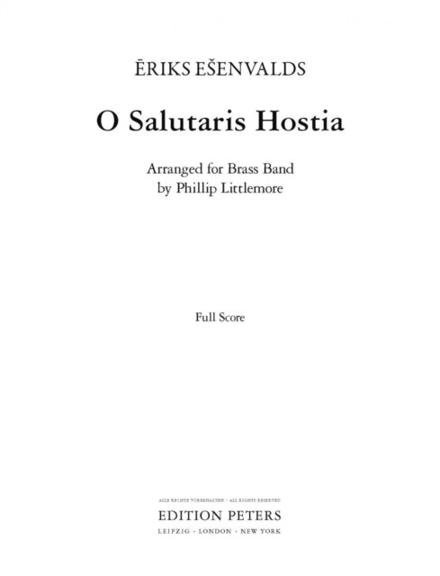 O Salutaris Hostia (Sheet Music)