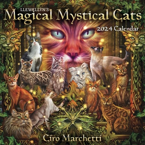 Llewellyns 2024 Magical Mystical Cats Calendar (Wall)