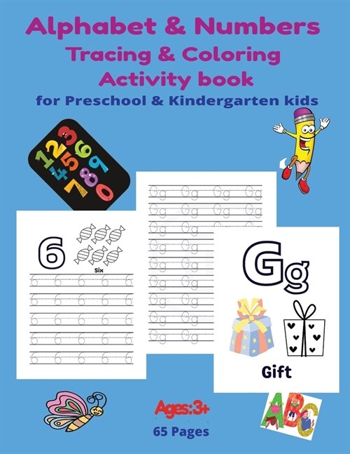 Alphabet and Numbers Tracing and Coloring Activity Book (Paperback)