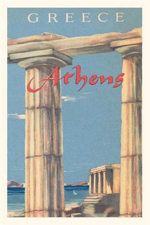 Vintage Journal Travel Poster for Athens, Greece (Paperback)