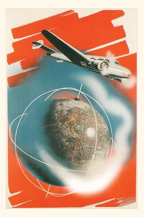 Vintage Journal Airplane and the Globe Travel Poster (Paperback)