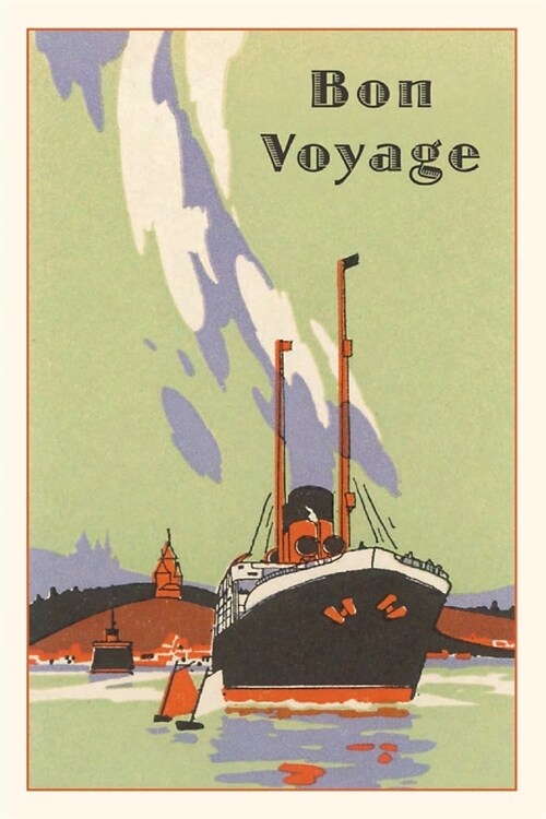 Vintage Journal Art Deco Ocean Liner Travel Poster (Paperback)