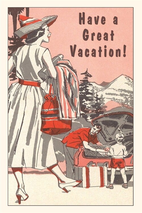 Vintage Journal Family Leaving for Vacation Travel Poster (Paperback)