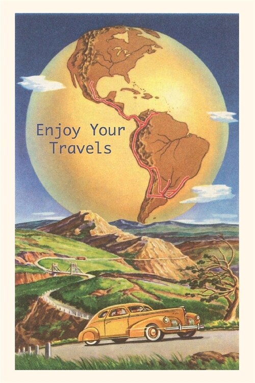 Vintage Journal Globe with Americas Postcard (Paperback)