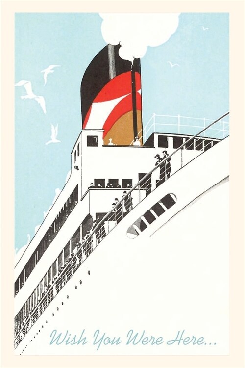 Vintage Journal Close up of Ocean Liner Travel Poster (Paperback)