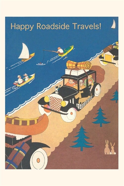 Vintage Journal Roadside Vacation Scene Travel Poster (Paperback)