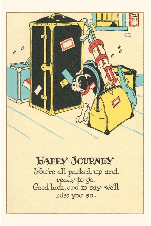 Vintage Journal Crying Dog Amid Luggage (Paperback)