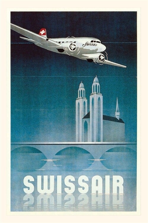 Vintage Journal Airline Flying Over a Bridge Travel Poster (Paperback)