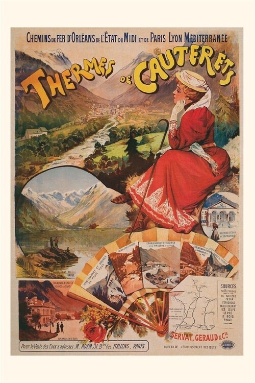 Vintage Journal Cauterets, France Travel Poster (Paperback)