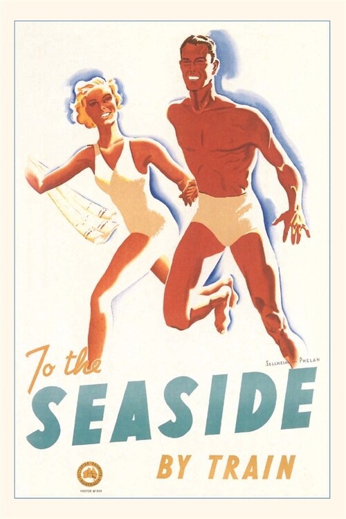 Vintage Journal To the Seaside by Train Travel Poster (Paperback)