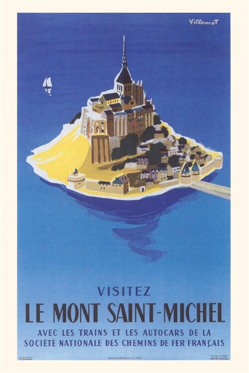 Vintage Journal Mont St. Michel Travel Poster (Paperback)