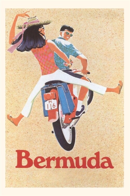 Vintage Journal Couple on Bike in Bermuda Travel Poster (Paperback)