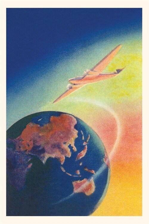 Vintage Journal Airplane Flying over Far East (Paperback)
