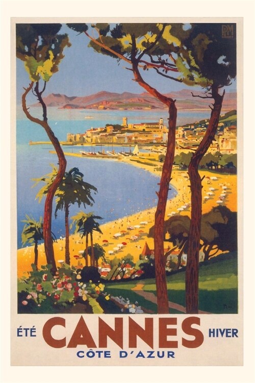 Vintage Journal Cannes Travel Poster (Paperback)