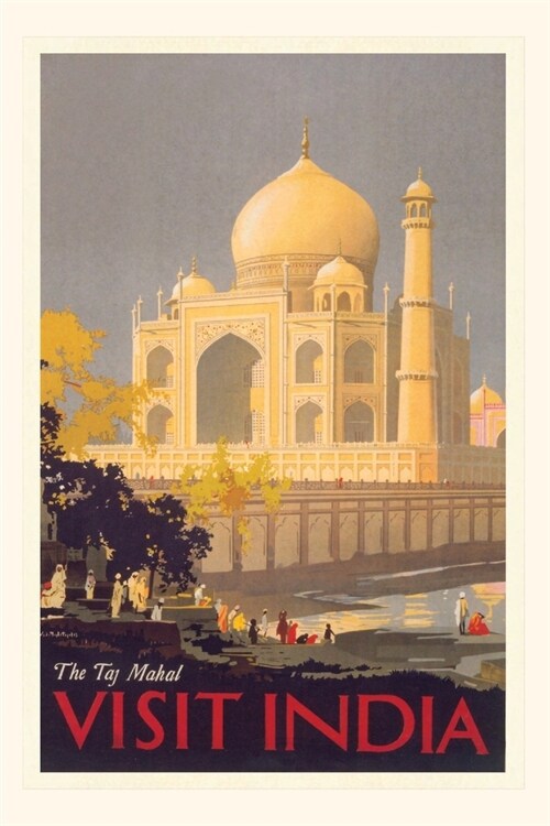 Vintage Journal Taj Mahal, India Travel Poster (Paperback)