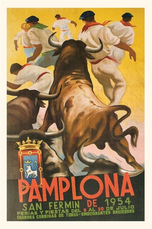 Vintage Journal Running of the Bulls, Pamplona, Spain (Paperback)