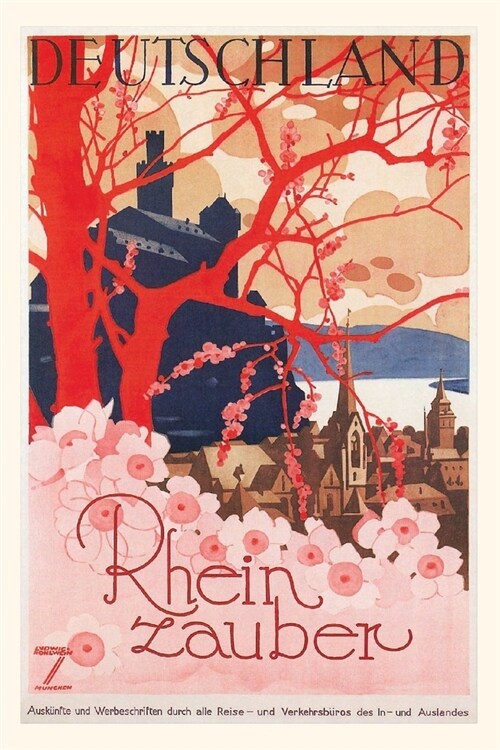 Vintage Journal Germany with Flowers Travel Poster (Paperback)