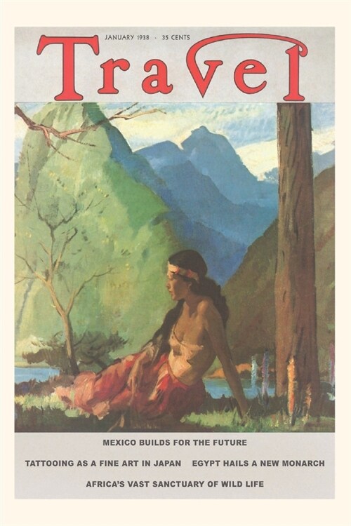 Vintage Journal Indian Woman, Travel Magazine Cover (Paperback)