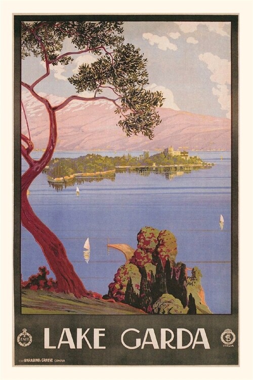 Vintage Journal Lake Gada, Italy Travel Poster (Paperback)