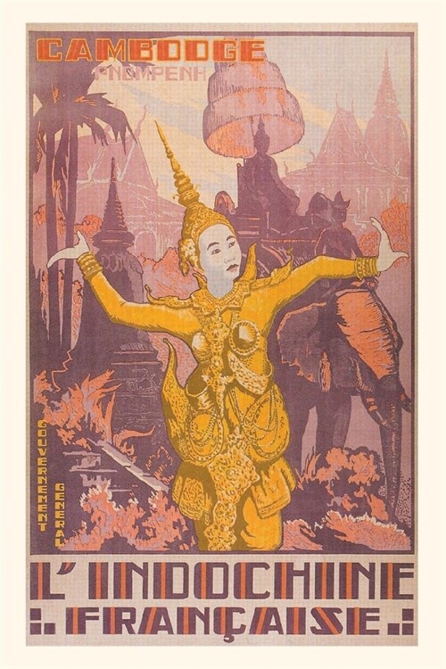 Vintage Journal Travel Poster for Cambodia (Paperback)