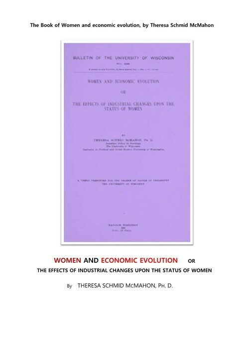 여성과 경제적 진화. The Book of Women and economic evolution, by Theresa Schmid McMahon 커버