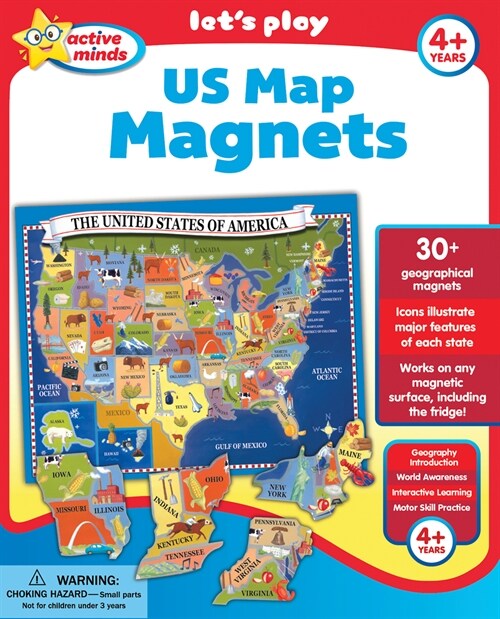 Active Minds Us Map Magnets (Other)