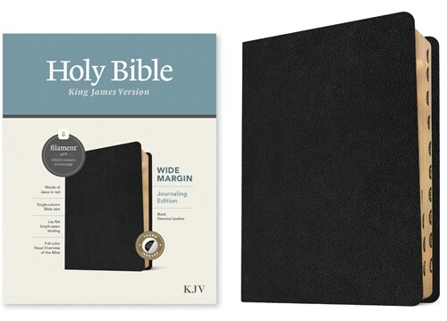 KJV Wide Margin Bible, Filament Enabled (Genuine Leather, Black, Indexed, Red Letter) (Leather)