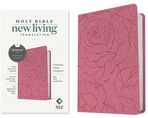 NLT Premium Value Compact Bible, Filament-Enabled Edition (Leatherlike, Pink Rose) (Imitation Leather)