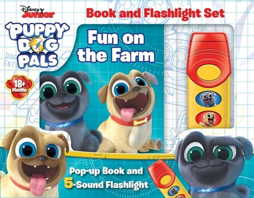 Disney Junior Puppy Dog Pals: Fun on the Farm Book and Flashlight Set [With Flashlight] (Board Books)