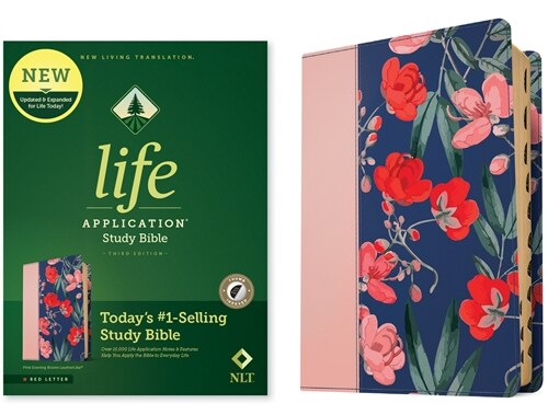 NLT Life Application Study Bible, Third Edition (Leatherlike, Pink Evening Bloom, Indexed, Red Letter) (Imitation Leather)