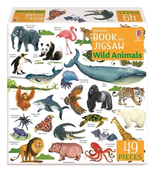 Usborne Book and Jigsaw Wild Animals (Paperback)