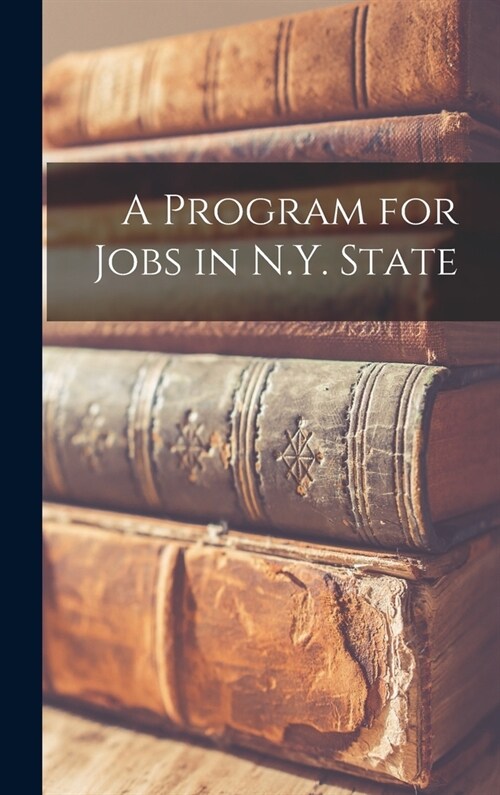A Program for Jobs in N.Y. State (Hardcover)