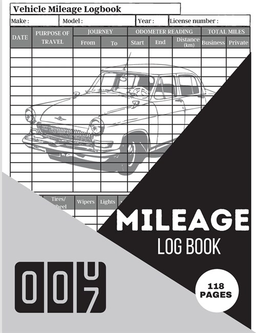 Mileage Log Book for Taxes: Record Daily Vehicle Readings And Expenses, Auto Mileage Tracker To Record And Track Your Daily Mileage Mileage Odomet (Paperback)