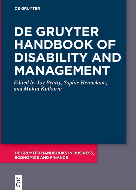 de Gruyter Handbook of Disability and Management (Hardcover)