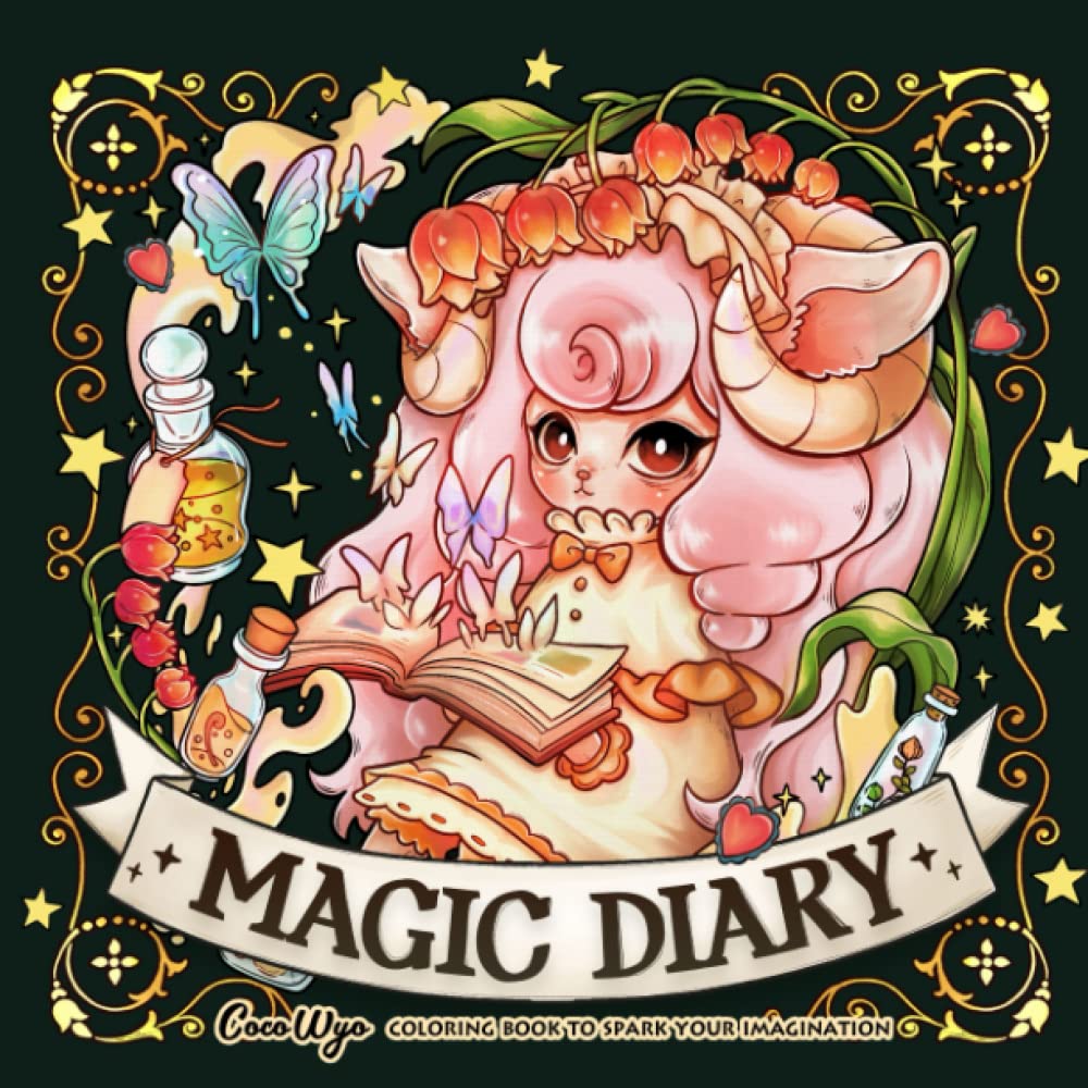 Magic Diary Coloring Book: Adult Coloring Book Features Adorable Designs Included Magical Potions, Beautiful Gardens, Cute Creatures and More... For S (Paperback)