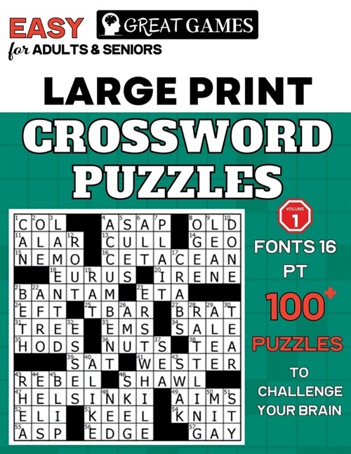 Crossword Puzzles for Adults Large Print: Easy-to-Read Puzzles for Adults and Seniors with Easy Level That Entertain and Challenge Your Brain (Paperback)