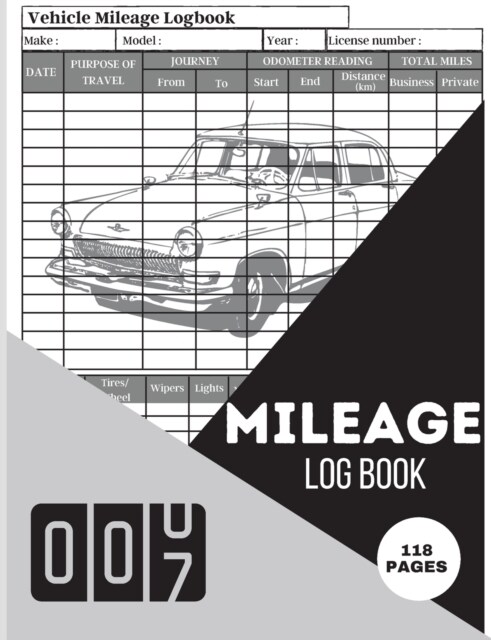 Mileage Log Book: A Complete Mileage Record Book, Daily Mileage for Taxes, Car & Vehicle Tracker for Business or Personal Taxes Record T (Paperback)